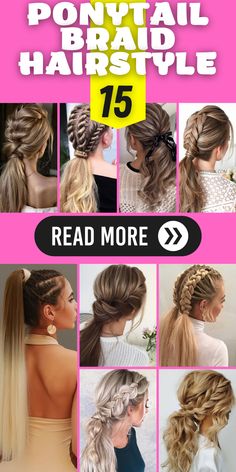 Two-in-One: Easy and Cute Ponytail Braid Hairstyles: Explore the versatility of ponytail braid hairstyles with this two-in-one look! Achieve an effortlessly cute style by combining low ponytails with black women's unique flair. Long hair or short, these tutorials make it easy to create a chic and trendy appearance. Braids Back Into A Ponytail, Wedding Hair Long Ponytail, Party Braids Hairstyles, One Sided Braid Hairstyle, Braided Ponytail Hairstyles White Women, How To Do A Pull Through Braid Ponytail, Braided Hairstyles Ponytail, Ponytail Hairstyles Braid, Two Braids Into Ponytail