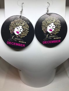 Black Queens Are Born In December Earrings Queens Are Born In December, Born In December, Black Queens, Jacksonville Fl, Birth Month, Black Queen, Jewelry Earrings Dangle, Etsy Earrings, Dangle Drop Earrings