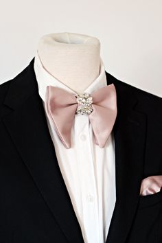 Elegant Pink Bow For Black Tie Events, Elegant Pink Bow Tie For Black Tie Events, Elegant Pink Bow Tie With Decorative Bow, Pink Elegant Bow Tie With Decorative Bow, Elegant Pink Bow Tie Fitted, Elegant Wedding Tuxedo With Satin Bow, Elegant Pink Fitted Bow Tie, Elegant Fitted Pink Bow Tie, Dapper Bow Tie With Detachable Bow For Weddings