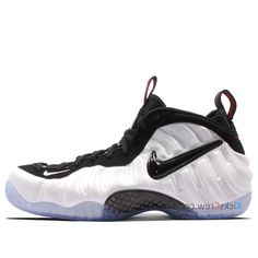 Launched in 1997, Nike's Air Foamposite technology contributes to a lightweight and durable design. The 'Posite' series is something you should get. \n White Basketball Shoes With Padded Tongue For Casual Wear, White Throwback Sneakers With Boost Midsole, Throwback White Basketball Shoes For Streetwear, Classic White Sneakers With Padded Tongue, Nike White Throwback Basketball Shoes, White Throwback Sneakers For Sports Events, White Throwback Sneakers For Light Sports, Sporty Basketball Shoes With Padded Tongue, White Throwback Sports Sneakers