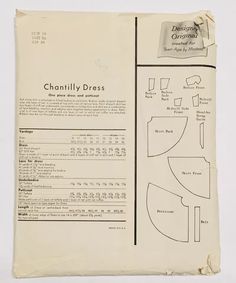 an old book with instructions on how to make a dress and the pattern for it