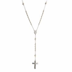 Born from the ever-present rosary prayer beads found in holy places and markets around the city of San Miguel de Allende, the Saint Mia Rosary Style Necklace is adorned with a beaded cross that hangs from an 8-inch drop. Fully adjustable, this necklace is wholly contemporary yet steeped in Mexican history. The cross, which is double-sided, is made with vintage beads in an open setting. Inspired by a Patron Saint with a heart of gold. Spiritual Beaded Cross Pendant Necklace, Spiritual Necklace With Miraculous Medal And Round Beads, Silver Cross Beaded Necklace For Spiritual Style, Silver Spiritual Cross Beaded Necklace, Spiritual Crucifix Cross Necklace For Jewelry Making, Cross Necklace With Silver Beads For Gift, Spiritual Silver Cross Beaded Necklace, Spiritual Beaded Cross Pendant Jewelry, Beaded Spiritual Cross Pendant Necklace