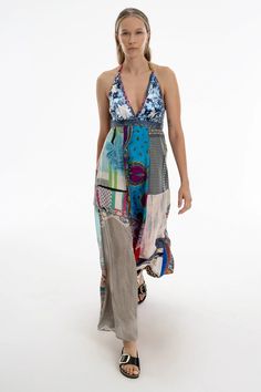 BRIDGETTE MAXI HALTER DRESS, MULTI – Burning Torch Online Boutique Sleeveless Multi-way Maxi Dress, Blue Halter Neck Maxi Dress With Tie Back, Multicolor Maxi Dress With Tie Back, Silk Maxi Dress With Tie Back, Silk Halter Neck Dress For Vacation, Multicolor Maxi Halter Dress For Vacation, Multicolor Maxi Length Halter Dress For Vacation, Multicolor Maxi Dress With Tie Back For Party, Multicolor Halter Neck Maxi Dress For Beach