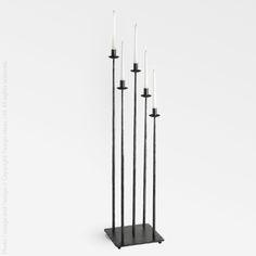 Jasper Iron Taper Candle Holder - Black Color | Image 1 | From the Jasper Collection | Exquisitely crafted with natural iron for long lasting use | Available in copper color | texxture home Floor Standing Candle Holders, Metal Candelabra, Floor Candle Holders, Taper Holders, Chandelier Table Lamp, Blackened Steel, Hand Forged Iron, Metal Candle Holders, Taper Candle Holders