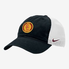 Top off your look with a little Trojans pride. Breathable mesh panels help keep your head cool and comfortable while team details on the front show everyone who you're cheering for. Mesh Snapback Hat For Baseball Season Sports Events, Sporty Adjustable Nike Trucker Hat, Nike Sporty Adjustable Trucker Hat, Nike Casual Trucker Hat For Sports, Nike Casual Sports Trucker Hat, Nike Sporty Trucker Hat For Sports, Sporty Trucker Hat With Curved Brim For Fans, Collegiate Sports Trucker Hat With Curved Brim, Collegiate Trucker Hat With Curved Brim For Sports