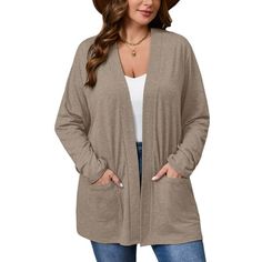 A classic yet stylish cardigan that is versatile. Long sleeve soft button down womens plus size cardigans. This is the high quality, well-made cardigan sweaters for curvey women. The fabric is stretchy and soft, the cut of this lightweight cardigan is cute, casual and fits well. The buttons are a unique look for this womens lightweight sweaters. And this sweater also has a long V neck which is good for showing off your neck curve. Whatever you are wearing underneath, highly recommend this Women Black Plain Dress, Lightweight Open Front Cardigan, Long Open Cardigan, Summer Cardigan, Cardigan Sweaters, Plus Size Cardigans, Lightweight Cardigan, Formal Outfit, Open Front Cardigan