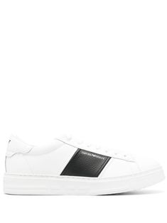 optical white/black calf leather smooth grain grained texture side stripe detailing logo print to the side logo print to the rear logo patch at the tongue logo at the sole round toe front lace-up fastening branded insole flat rubber sole Modern Leather High-top Sneakers With Logo Patch, White Lace-up Sneakers With Logo Plaque, Classic High-top Sneakers With Logo, Modern Calf Leather Sneakers With Logo, Casual Calf Leather Sneakers With Logo Plaque, Modern Low-top Sneakers With Logo Plaque, Classic Leather Sneakers With Logo, Classic Calf Leather Sneakers With Logo, White Sneakers With Logo Plaque For Streetwear