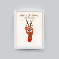 a christmas card with a reindeer's head and the words merry christmas, i love you