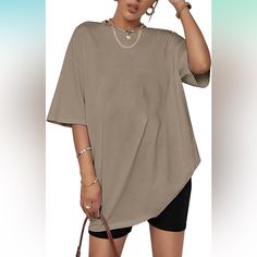 This Oversized T Shirt For Women Is Made Of Cotton Blend Fabric, Lightweight, Super Soft And Breathable, Very Comfy To Wear. Classic Crew Neck Tee Top, Casual Short Sleeve Cotton Tee, Oversized Drop Shoulder T-Shirts. Basic Solid Loose Fitting Tee Shirts, Relaxed Baggy Boyfriend Longline T Shirt Blouse. Trendy Oversized Solid Color T-shirt, Oversized Solid Color Tops With Batwing Sleeves, Casual Amazon Crew Neck Tops, Casual Crew Neck Tops From Amazon, Casual Amazon Short Sleeve Top, Amazon Cotton Tops For Spring, Spring Cotton Tops By Amazon, Baggy Tshirt Outfit, 6th Grade Outfits