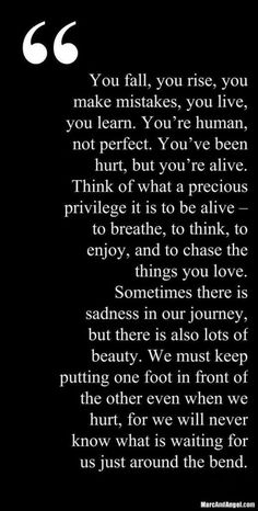 a poem written in black and white with the words you fall, you rise, you make