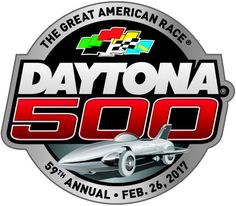 the logo for daytona 500, which is on display