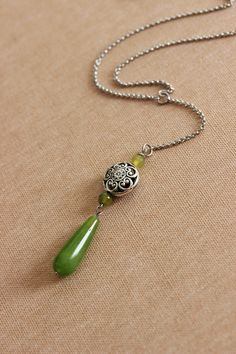 Green Jade Stone Necklace Gemstone Drop Necklace Jade Pendant Necklace Silver Green Gem Necklace Silver Boho Necklace Trendy Y Necklace Gift Elegant Adjustable Teardrop Beaded Necklaces, Elegant Drop Necklace With Faceted Beads For Gift, Beaded Teardrop Pendant Drop Necklace For Gift, Beaded Drop Necklace With Round Beads As A Gift, Adjustable Drop Necklace With Round Beads For Gifts, Elegant Faceted Beads Drop Necklace For Gift, Elegant Teardrop Pendant Beaded Necklace, Beaded Teardrop Pendant Necklace As Gift, Teardrop Necklace With Faceted Beads For Gift