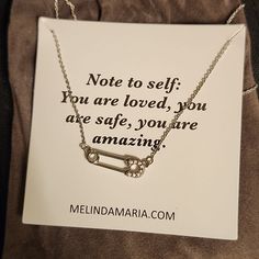 The Perfect Stand-Out Necklace That Complements Even The Most Basic T-Shirt.Safety Pin Necklace. Safety Pin Necklace Meaning, Safety Pin Necklace, Melinda Maria Jewelry, Safety Pin Jewelry, Pin Necklace, Dream Things, Melinda Maria, Pin Jewelry, Basic T Shirt