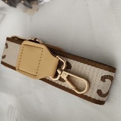 Guitar Strap 1½ Inches Wide Pictured W/Bag To Show Strap. Purse Not Included Beige Logo Strap Bag Strap For Daily Use, Casual Crossbody Shoulder Strap With Detachable Feature, Brown Everyday Bags With Logo Strap, Trendy Beige Shoulder Bag For Fashion, Gold Crossbody Shoulder Strap For Everyday Use, Trendy Beige Bag Strap For Everyday Use, Beige Rectangular Bag With Long Strap, Casual Beige Bag Strap For Daily Use, Casual White Crossbody Bag Strap