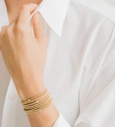 (1) 3mm Gold Bead Bracelet with Diamond Bead | ZOE LEV Gold Bead Bracelet, Diamond Ball, Gold Link Chain, Moon Pendant Necklace, Ball Bracelet, Gold Bead Bracelets, Chunky Bracelets, Arm Party, Great Gifts For Mom