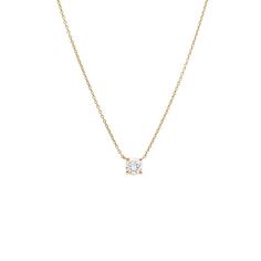 14K Gold / 0.25 CT Lab Grown Diamond Round Solitaire Necklace 14K - Adina's Jewels Carat Sizes, Diamond Anklet, Solitaire Necklace, Round Solitaire, Bold Rings, Gold Cocktail Ring, Solitaire Necklaces, Diamond Bracelets, Lab Diamonds