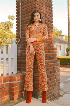 Marigold Print, Miracle Eye, 70s Jumpsuit, 70s Inspired Outfits, Lookbook Photography, Acrylic Jewelry, Almost Famous, 70s Inspired, Be Prepared