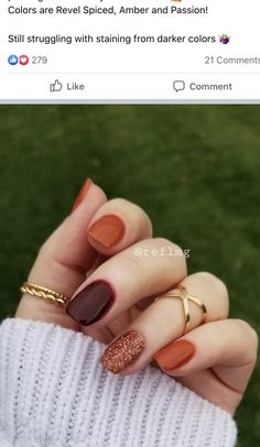 Nail Polish Manicure Ideas, Mail Colors For Light Skin, Color Foods For Party, Thanksgiving Nail Designs Fall Short, Thanksgiving Nails Easy Simple, Thanksgiving Nail Ideas Dip Powder, Fall Nails Dip Powder Colors, Burgundy And Orange Nails, Dip Halloween Nails