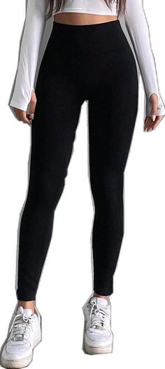 Stretch Mid-rise Pants For Winter, Winter Elastane Tight Pants, Tight Winter Elastane Pants, Tight Elastane Pants For Winter, Black Non-stretch Elastane Tights, Winter Stretch Elastane Bottoms, Black Full Length Leggings For Fall, Black Full-length Leggings For Fall, Trendy High Waist Stretch Tights