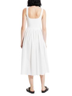 This Midi-Length Sleeveless Dress By Theory Is Cut In A Fit-And-Flare Silhouette. It's Designed With A Square Neckline, A Fitted Bodice, And Falls To A Semi-Sheer Hem. Squareneck Sleeveless Pullover Style Sheer Hem Rayon Dry Clean Imported Size & Fit About 46.5" From Shoulder To Hem Model Shown Is 5'10" (177cm) Wearing Us Size Small. Selloff Women's - Sundefined Flare Midi Dress, Sleeveless Pullover, Fitted Bodice, Square Neckline, Fit & Flare, Pullover Styling, Midi Length, Fit And Flare, Dresses For Sale