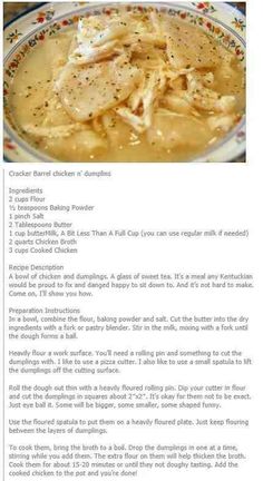 the recipe for chicken and dumpling soup is shown in an article about how to make it