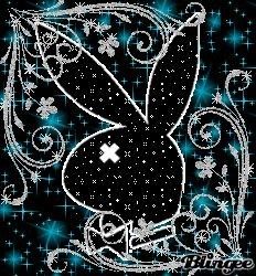 an image of a rabbit with stars and swirls on it's back ground