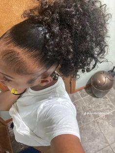 Mid Ponytail Natural Hair, 2 Braids In The Front With Hair Down Natural Hair, Grandma Hairstyles Black Women, Natural Curl Ponytail, Blow Dried Bun Natural Hair, Mid Bun Natural Hair, Mid Puff Natural Hair, Mid Bun Hairstyles For Black Women, Curly 4b Hairstyles