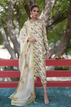 Eid Tussar Silk Palazzo Set With Sheer Dupatta, Elegant Palazzo Set With Printed Motifs For Designer Wear, Tussar Silk Sets With Sheer Dupatta For Eid, Silk Palazzo Set With Zari Work And Straight Kurta, Tussar Silk Palazzo Set With Sheer Dupatta, Designer Tussar Silk Palazzo Set With Sheer Dupatta, Festive Silk Lawn Suit With Traditional Drape, Designer Silk Kurta With Sheer Dupatta, Silk Lawn Suit With Traditional Drape For Festive Occasions