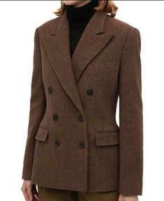 Tweed Coat Outfit, Country Jackets, Corporate Fashion, Blazer Jackets For Women, Corporate Outfits, Brown Blazer, Woman Suit Fashion, Classic Brown, Stylish Work Outfits