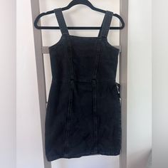 Nwts Denim Cowgirl Dress Never Worn Trendy Black Denim Mini Dress, Casual Black Denim Mini Dress, Black Denim Mini Dress For Night Out, Black Sleeveless Denim Dress, Sleeveless Black Denim Dress, Spring Black Denim Mini Dress, Black Denim Mini Dress For Spring, Black Cotton Denim Dress For Night Out, Trendy Fitted Black Denim Dress