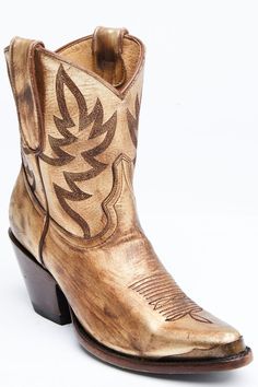 Wheels Gold Western Booties - Round Toe – Idyllwind Fueled by Miranda Lambert Idyllwind Boots, Womens Cowgirl Boots, Western Booties, Vintage Cowboy, Miranda Lambert, Boots For Sale, Cowgirl Boots, Shoe Box, Metallic Gold