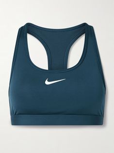 NIKE Swoosh Dri-FIT sports bra | NET-A-PORTER Nike Sports Bras, The Row Bag, Denim Flats, Sport Swimwear, Sports Skirts, Nike Sports Bra, Shoe Boot Sandals, Jo Malone London, Nike Sports