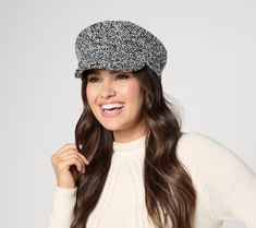 Complete your outfit with this marble tweed cabbie hat and pull your look together from head to toe. From Amiee Lynn Accessories. Cabbie Hat, Black Tweed, Your Outfit, Earmuffs, Jewelry Bags, Accessories Hats, Marble, Fashion Accessories, Hats