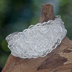 Spread Happiness! Sterling Silver Flower Earrings, Floral Filigree, Silver Wrap Ring, Filigree Bracelet, Cuff Bracelets Handmade, Silver Flower Earrings, Floral Bracelet, Lace Jewelry, Silver Lace