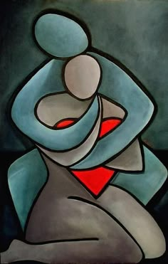 an abstract painting of a man holding a woman's hand canvas print featuring the image of