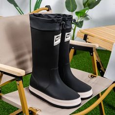 Stay dry in any weather with these unisex fisherman camping rain boots! Perfect for any outdoor adventures, camping in the woods or rainy days in the streets, these boots will keep your feet happy and safe from all the elements, all while being stylish and suave! Now you can explore without a worry (unless you see a bear…yikes!) Gender: UNISEX Item Type: Boots, Rain Boots Material: PVC Lining Material: PVC Insole Material: EVA Fashion Element: Patchwork, Draw String Closure Type: Slip-On Boot He Rainboots Outfit, Rain Boot Outfit, Hunter Boots Outfit, Camping In The Woods, Camping In The Rain, Slip On Boots, Adventure Camping, Waterproof Shoes, Hunter Boots