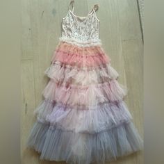 Tutu Du Monde Girls Size 6-7 Long Tulle Ombr Dress Good Condition Sequins At Top Tulle Dress, Kids' Dresses, Blue Purple, Color Blue, Size 6, Formal Dresses, Purple, Dresses, Blue