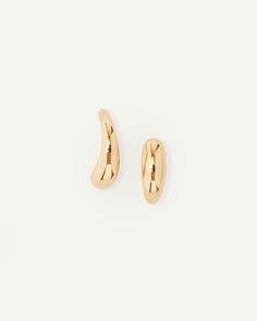 Set of two earrings for one ear. For the double pierced. Long side goes up. Small side goes down. Two Earrings, 2024 Style, Go Up, The Double, Plating, Brass, Sterling Silver, Silver, Gold