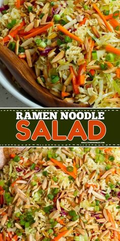 this ramen noodle salad is loaded with carrots, celery, and green onions