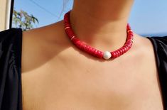 Genuine Natural Red Coral and Baroque Pearl Handmade Choker.Beaded Coral Gemstone Necklace, Handmade Jewelry for Women.That unique and elegant necklace offers you sophistical style with amazing harmony coral and pearl gemstone.It is also a perfect gift for your loved ones with its lovely red tones. 🔴 30% Discount for 2 items use the code: 2ITEMS30 🔴 35%Discount for 3 or more items use the code: MOREITEM35 Visit my shop for all designs: https://www.etsy.com/shop/MervuHandmadeJewelry ☀️Dimension Beach Jewelry With Red Gemstone Beads, Red Coral Necklaces For Beach, Red Polished Bead Necklaces For Beach, Beach Red Gemstone Beads Jewelry, Red Gemstone Bead Jewelry For The Beach, Red Round Bead Necklaces For Beach, Red Round Beaded Necklaces For The Beach, Red Gemstone Beads Jewelry For Beach, Red Gemstone Beads Necklaces For The Beach