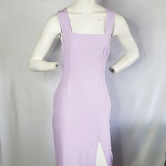 Ava & Esme Thank Square Neck Dress Lilac Square Neck Sleeveless Back-Zip Closure Front Split 96% Polyester/4% Elastane Lining: 100% Polyester Dry Clean Please Review Pictures Carefully. Stain On Front Of Dress. Summer Lavender Dress With Fitted Bodice, Summer Lavender Dresses With Fitted Bodice, Lavender Sleeveless Party Dress, Feminine Fitted Lavender Maxi Dress, Fitted Lavender Feminine Maxi Dress, Purple Midi Dress With Fitted Bodice For Summer, Formal Sleeveless Summer Dress With Fitted Bodice, Purple Maxi Dress With Fitted Bodice For Summer, Lavender Sleeveless Midi Dress For Spring