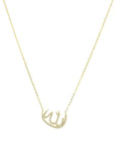 18K gold, sterling silver set with cubic zirconia. Chain measures 16-18 inches adjustable clasp. Pendant width 20MM x length 16MM The word “Allah” means The God in the Arabic language Muslims believe Allah to be The One, and Only God Almighty. *Out of respect for the religion, do not wear in the bathroom.* Arabic Language, Be The One, God Almighty, The One And Only, The Bathroom, One And Only, Silver Necklaces, Diamond Necklace, Cubic Zirconia