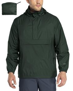 PRICES MAY VARY. Waterproof Technology： Men's rain jackets waterproof with hood is made of high-density 100% nylon material for efficient waterproof performance, combined with all-round fully seam taped technology to ensure that there will be no seepage and leakage, and that you will always be dry and comfortable on rainy days. Lightweight & Breathable： Mens rain jacket is comfortable and lightweight, breathable up to 5000g/m2/24hr, unique underarm ventilation holes and back ventilation holes de Lightweight Hooded Windbreaker For Outdoor, Lightweight Windproof Nylon Windbreaker, Lightweight Nylon Windproof Windbreaker, Lightweight Nylon Windbreaker For Hiking, Weatherproof Nylon Windbreaker For Hiking, Lightweight Nylon Windbreaker, Functional Style, Lightweight Waterproof Functional Windbreaker, Lightweight Nylon Windbreaker Functional Style, Lightweight Hooded Windbreaker For Outdoor Activities