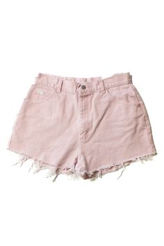 Actual size listed on the tag is 14 Petite. Size: Large Color: Pink Material: Cotton Made In: USA Decade: 1990s (estimated) Waist (flat): 14" Waist: 28" Inseam: 2.5" Outseam: 13" Leg Opening: 13" Hips: 22" Rise: 13" Vintage Condition Notes: - Item is generally in good condition. Like all vintage clothing, it shows some signs of wear, but there are no outstanding flaws. Pink Jean Shorts, Jean Rose, Light Pink Jeans, Pastel Shorts, Pink Denim Shorts, Light Pink Shorts, Lee Denim, Cutoff Shorts, Denim Cutoff Shorts