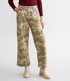 Signature 8 Camo Cargo Pant - Green Medium, Women's Camo 100% Cotton (Non-Stretch) - Rigid denim holds its shape and fades beautifully over time these pants will be your go to for years to come. Finding the perfect size in these fits is all about your preference. For a bigger looser look you may want to size up or for a more fitted look order true to size. High rise Inseam measures 28 18 bottom opening. 100% Cotton. Hand wash cold separately. Do not bleach. Line dry. Do not iron. Do not dry clea Fall Utility Wide Leg Jeans, Fall Wide Leg Utility Jeans, Fall Cargo Jeans With Relaxed Fit, Relaxed Fit Full Length Cargo Jeans For Fall, Fall Relaxed Fit Full Length Cargo Jeans, Fall Full-length Relaxed Fit Cargo Jeans, Mid-rise Relaxed Fit Cargo Pants For Fall, Fall Mid-rise Relaxed Fit Cargo Pants, Tapered Leg Cotton Cargo Jeans For Fall