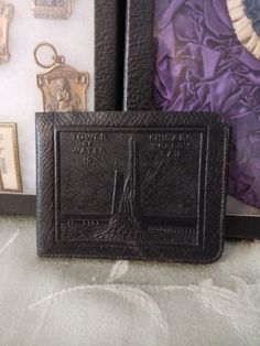 1933 CENTURY OF PROGRESS WORLD FAIR LEATHER WALLET Tower Of Water Unused | eBay Vintage Rfid Blocking Wallets For Daily Use, Vintage Wallets With Rfid Blocking For Daily Use, Vintage Black Travel Wallet, Vintage Black Wallet For Travel, Vintage Travel Wallets With Coin Pocket, Vintage Travel Wallet With Coin Pocket, Vintage Bifold Wallet With Rfid Blocking, World Fair, World's Fair