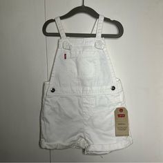 Toddler Girls White Shortalls. Size 4t. Brand New With Tags. Size 4t, Toddler Girls, Toddler Girl, Jumpsuit Romper, Levi's, Color White, Jumpsuit, Rompers, Brand New