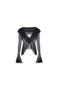 We're in love with the Gabriella sheer cardigan top. Featuring ruffle details, pair with a waist chain and low rise pants for a sexy look. Witch Clothes, Clothing Png, Nana Jacqueline, Sheer Cardigan, Low Rise Pants, Chill Fits, Tristan Da Cunha, Airport Fashion, Waist Chain