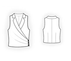 the front and back views of a women's vest