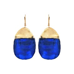 These teardrop shaped brass earrings are hinged for added movement and feature a hand-painted deep blue pigment wash. Nickel and lead free.2.5” [6.5 cm] long. Palm Cuff, Orchid Earrings, Paint Brass, Bali Earrings, Blue Pigment, Dragonfly Earrings, Bee Earrings, Knot Earrings, Yellow Gold Earring